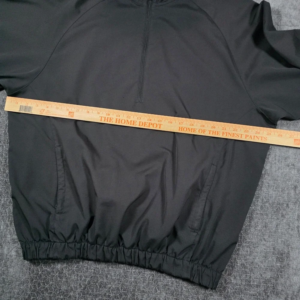FootJoy Mens L Quarter 1/4 Zip Golf Windbreaker Pullover Black Large Pocket